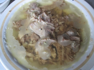 Холодец из петуха и говядины без желатина 