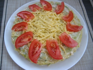 Кабачковый торт с грибами и сыром 