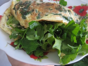 Омлет с сыром и зеленью 