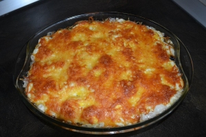 Картофельная запеканка с грибами и вареными яйцами 