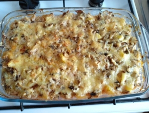 Картофельная запеканка с курицей и сыром 