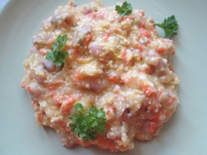 Картошка с овощами и фасолью 