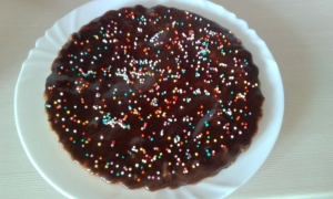 Кулич без дрожжей с шоколадной глазурью 