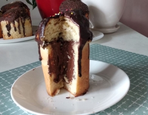 Кулич с жидкой шоколадной начинкой 