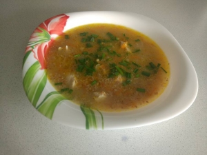 Куриный суп с пшеничной крупой 