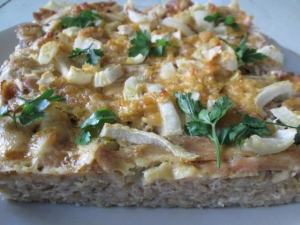 Курица с овсянкой и кабачком в духовке 