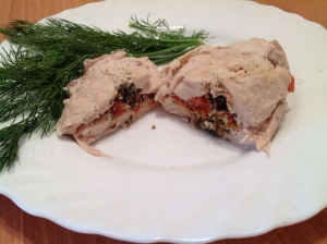 Курица с творогом в духовке 