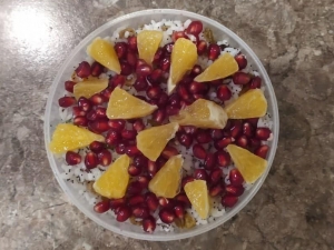 Кутья из риса с сухофруктами, цукатами и маком 