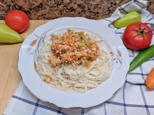 Лапша с курицей и овощами детям от 2-х лет 