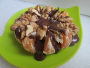 Мандарины с творогом и шоколадом на праздничный стол 