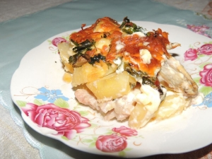 Мясо по-французски в духовке с картошкой 