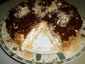 Насыпной пирог с творогом 