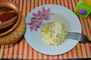 Омлет с кабачком в горшочке для детей от 1 года 