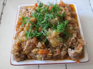 Овощное рагу с фаршем и кабачком 