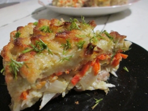 Овощной пирог с курицей 