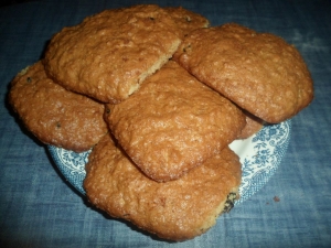 Овсяное печенье из овсяных хлопьев и муки с изюмом в домашних условиях 