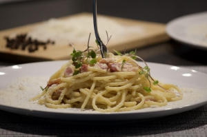 Паста "Карбонара" с беконом без сливок 