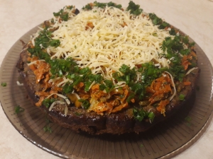 Печеночный торт с грибами в мультиварке 