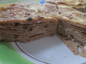 Печеночный торт с молоком и майонезом 