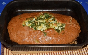 Пирог с яйцами и зеленью без дрожжей 