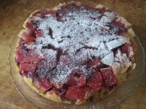 Пирог с клюквой и яблоками на кефире 