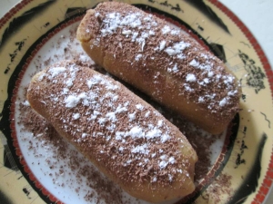 Пирожное из печенья с яблоками без выпечки 