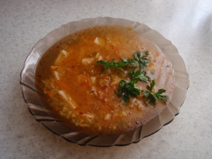 Постный рассольник с рисом в мультиварке Редмонд 