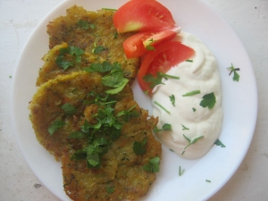 Постные кабачковые оладьи с рисом без яиц 