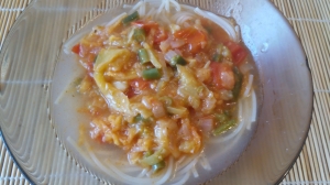 Постный лагман с фасолью 