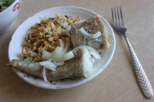 Рис с рыбой и овощами 