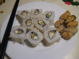 Роллы с мидиями 