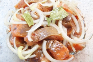 Сагудай из красной рыбы без уксуса 