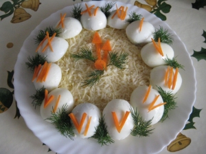 Салат "Часы новогодние" 