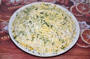 Салат "Осенний" с курицей и грибами 