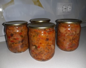 Салат из баклажан с яблоками на зиму 