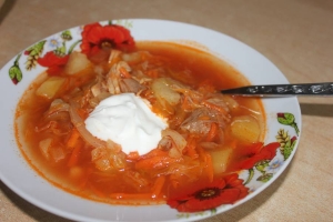 Щи со свининой и свежей капустой 