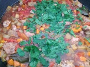 Шурпа из курицы с баклажанами 