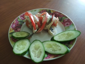 Скумбрия с овощами в духовке 