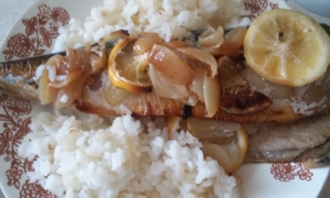 Скумбрия в рукаве с лимоном 