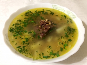 Суп из говядины с гречкой 