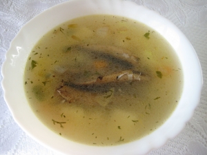 Суп со шпротами и рисом 
