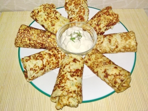 Тонкие блины из кабачков с сыром на молоке 