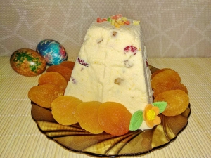 Творожная пасха со сметаной и маслом без выпечки 