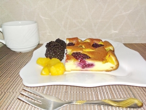 Творожная запеканка с фруктами без муки 