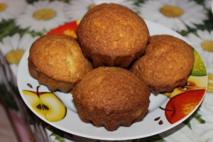 Творожные кексы с шоколадной начинкой в силиконовых формочках 