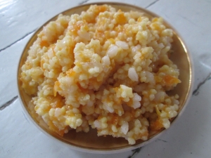 Тыквенная каша с пшеном и рисом на молоке 