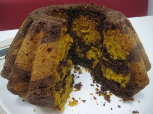 Тыквенный мраморный кекс 