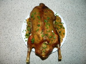 Утка с апельсинами запеченная в рукаве в духовке 