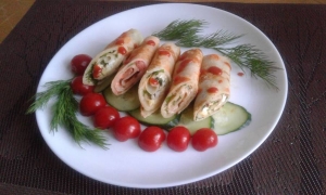 Закусочные блинчики с начинкой 