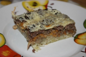 Картофельная запеканка с мясным фаршем в духовке 